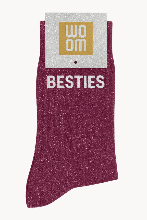 "Besties" Glitter Socks - Purple