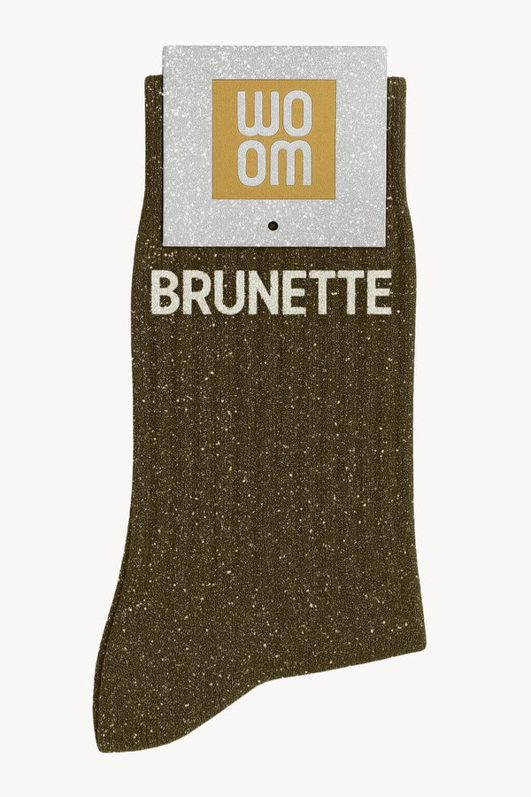 "Brunette" Sequin Socks - Khaki