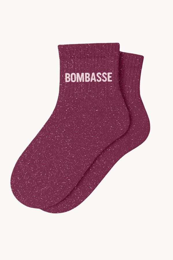 "BOMBASSE" Glittery Short Socks - PURPLE