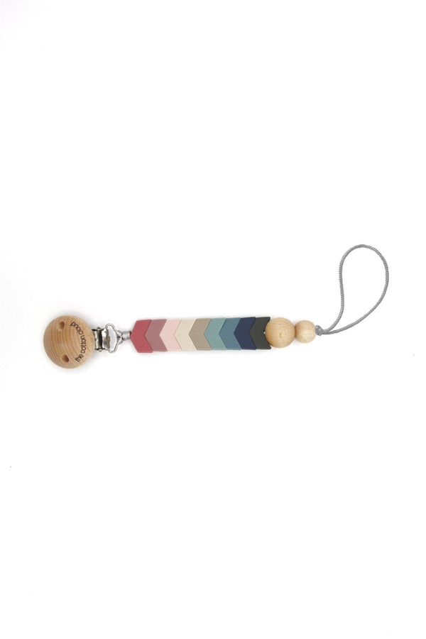 Chevron Silicone Pacifier Clip Rose
