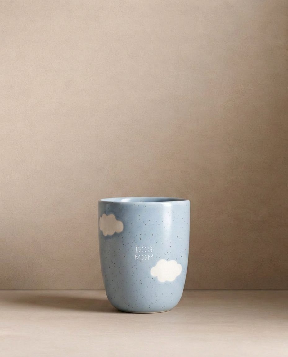 Cloud Medium Cup 220ml Dog Mom & Dad White 2 Piece Set