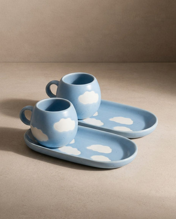 Cloud Set 2 Espresso Mug + 2 Mini Tray