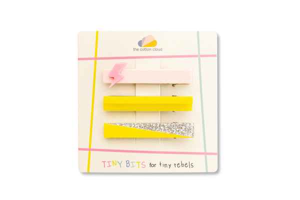 Hair clips, set of 3, Thunder