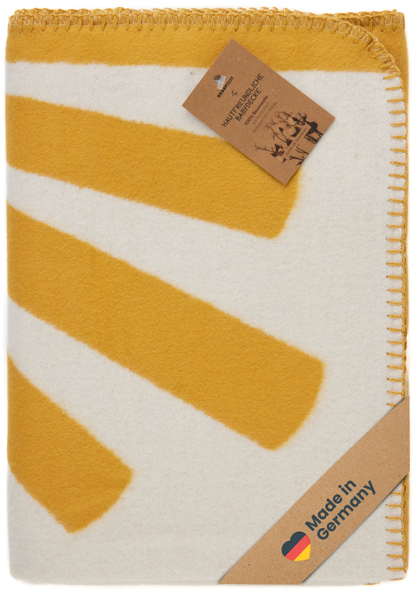 Organic cotton baby blanket, Made in Germany, Sun-yellow