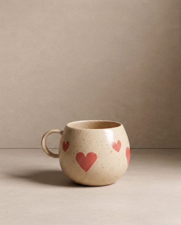 Mug boule en grès Cozy Hearts 500ml Édition limitée