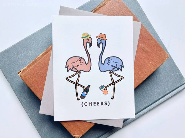 Flamingo “Leggy Cheers” Greeting Card