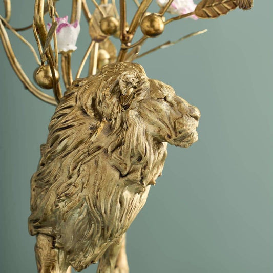 Lion Chandelier, Poly/Metal, 20 x 15 x 37 cm