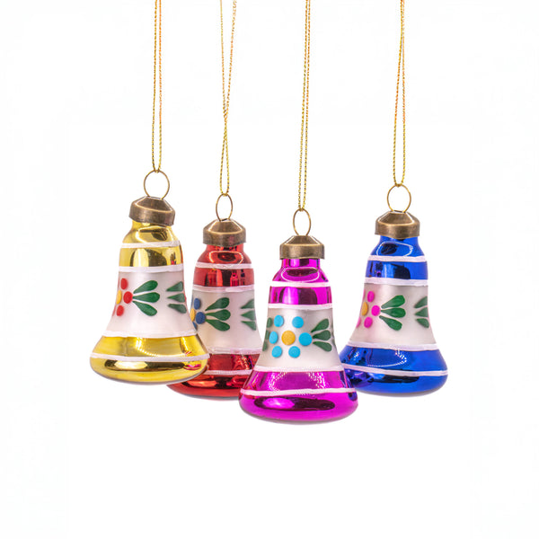Vintage Bells Christmas Ornaments 4-Pack