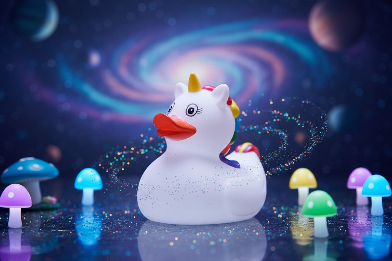 Unicorn bath duck - white - rubber duck