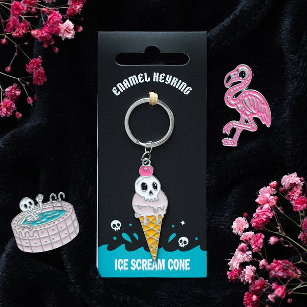 Gothic ice cream cone keychain