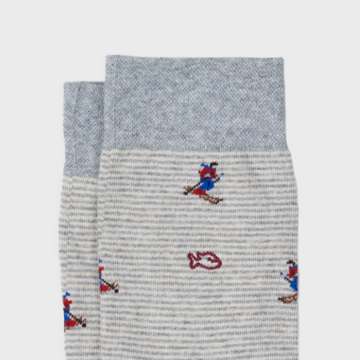 Chaussettes en Coton Peigné à Motifs Piste Rouge