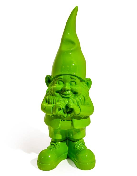 Garden gnome "Hands in a heart" Fluorescent Green M