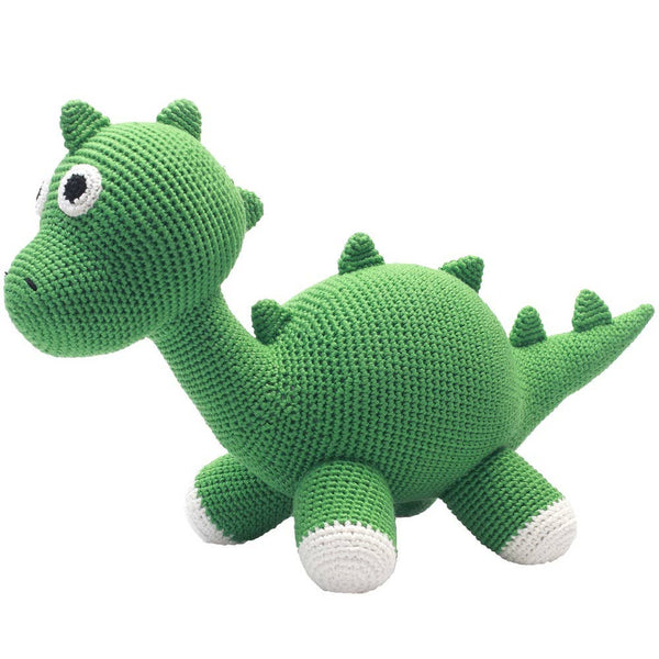 Peluche au crochet dinosaure vert