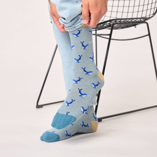Animal combed cotton socks - Whale