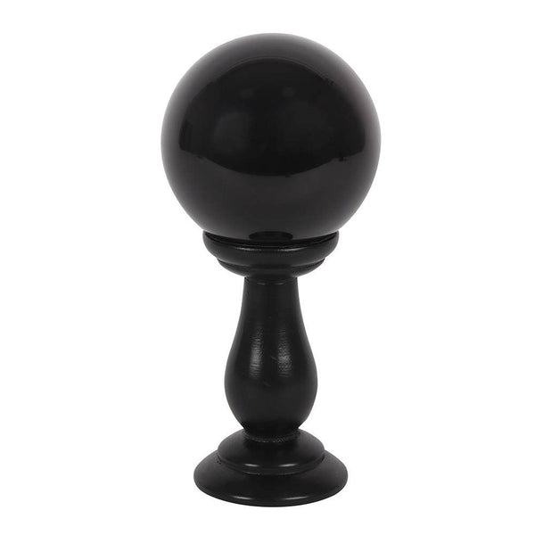Petite Boule de Cristal Noire sur Support