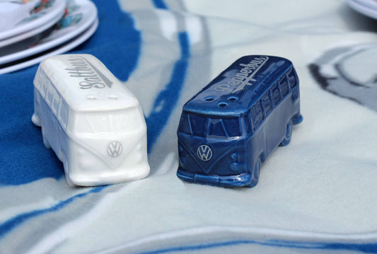 Salt & Pepper VW T1 Bus - White/Blue
