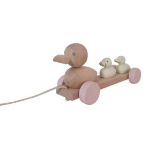 Wooden Pull Toys - Pink Duck Family