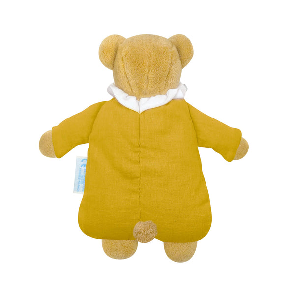 Ours Nid d'Ange Doudou avec Hochet - Coton Bio Curry