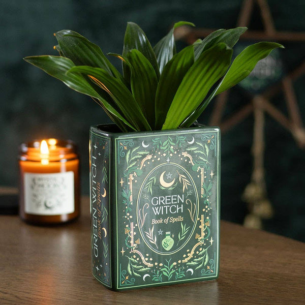 Book-Shaped Vase - Green Witch