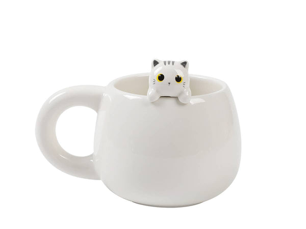 Mug avec Figurine Chat blanc