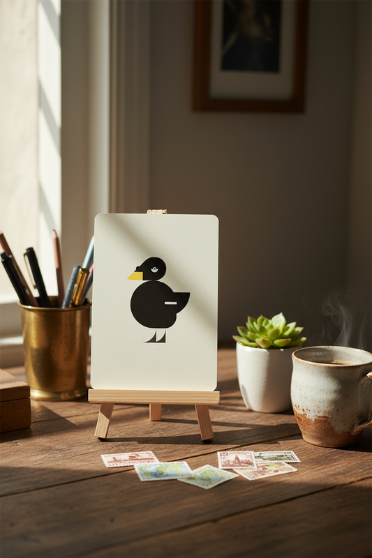 Postcard with large sea duck