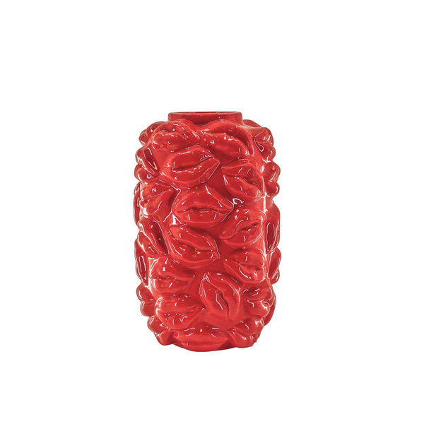 Vase - Kisses - Ceramic - Red - 17x17x27cm