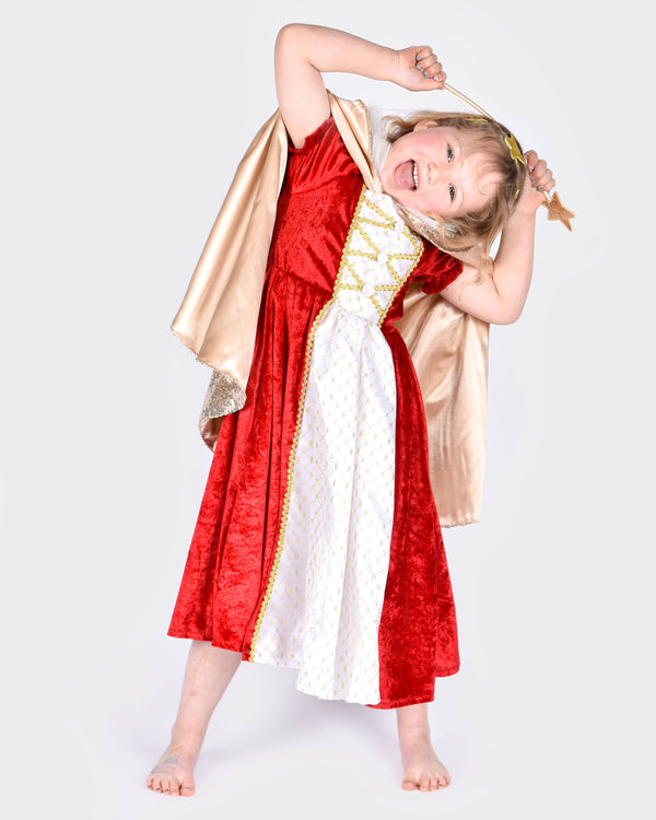 Gold sequin cape with headband and magic wand 3-8 years