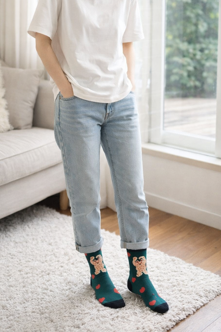 “Funny Cat Love” Cat Socks