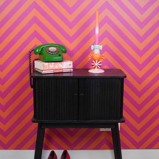 Stapled Toffee Candy Candle Holder - Multicolor - 11x11x18cm