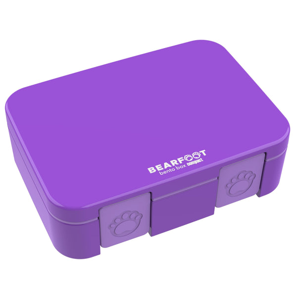 Lunch box with compartments, lightweight & leak-proof - purple