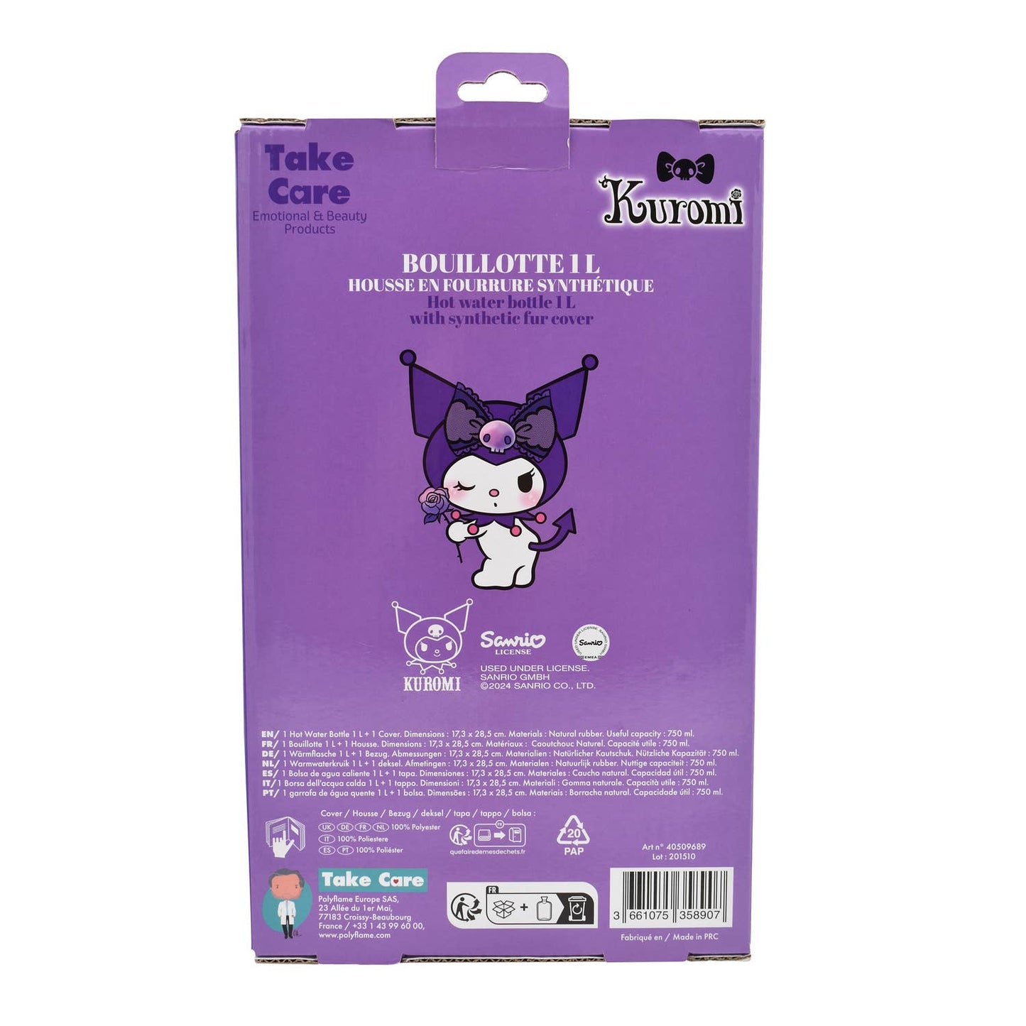 Sanrio plush hot water bottle - Kuromi