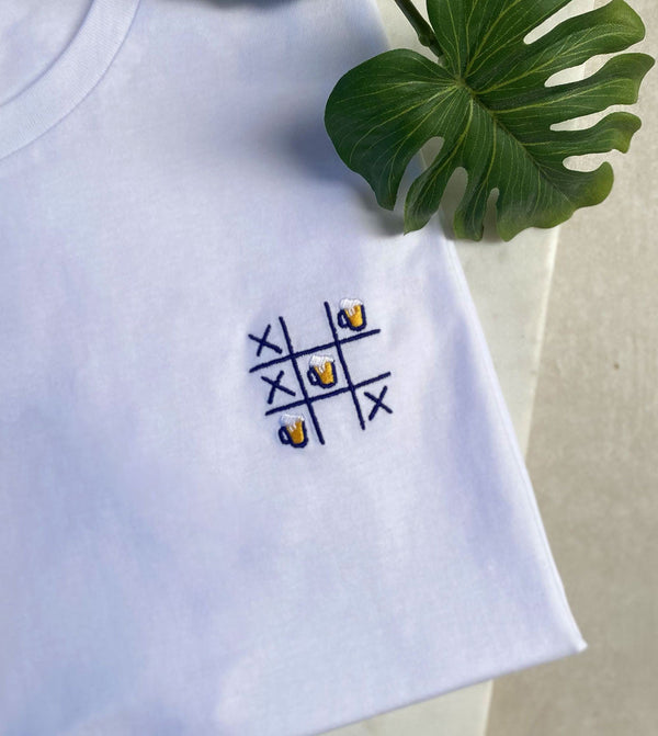 T-Shirt Brodé Morpion Bière - t-shirt brodé Juste un T-shirt