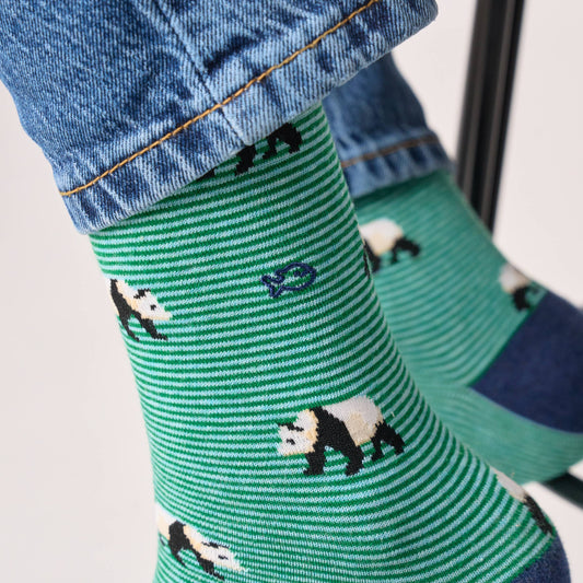 Animal combed cotton socks - Panda