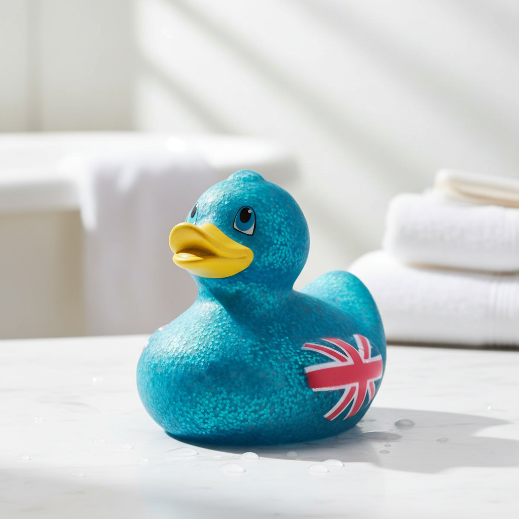Union Jack Duck - Blue Glitter