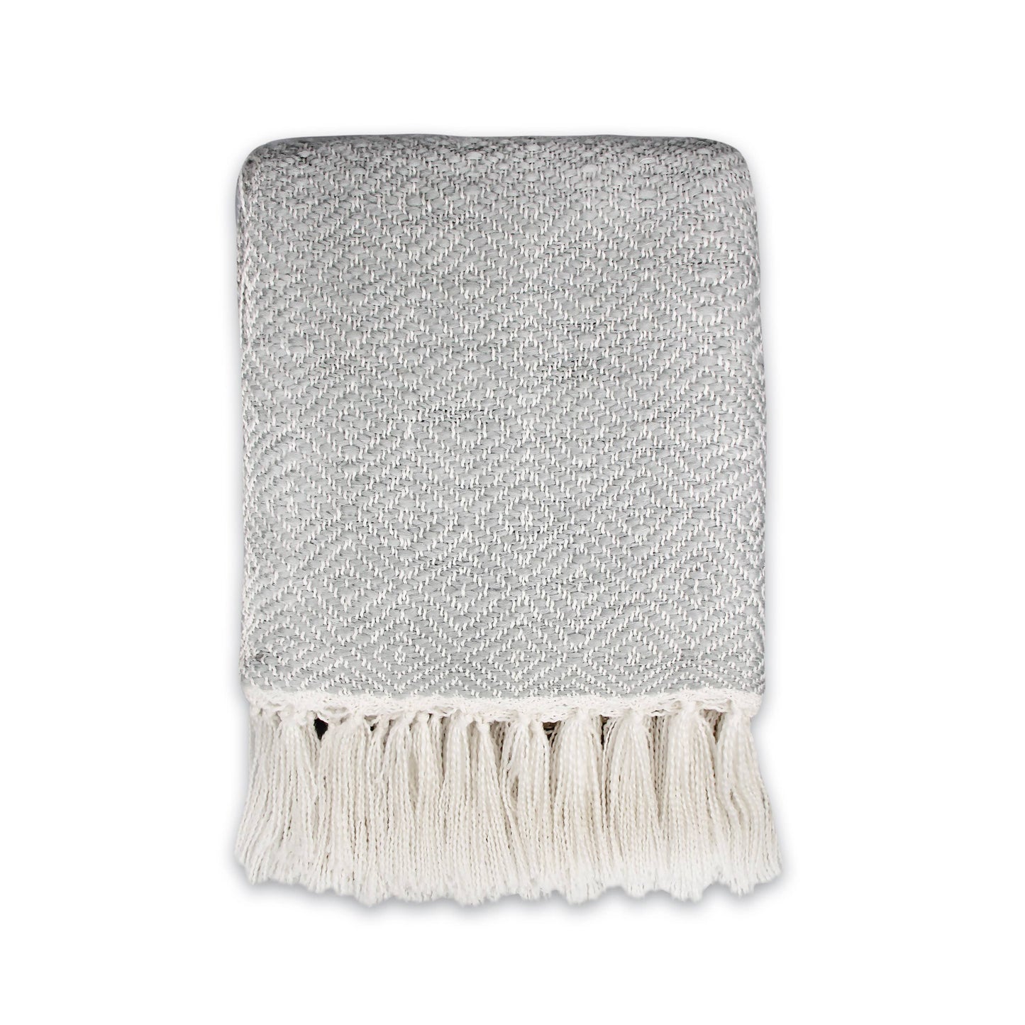 Plaid motif losange gris - 125 x 150 cm