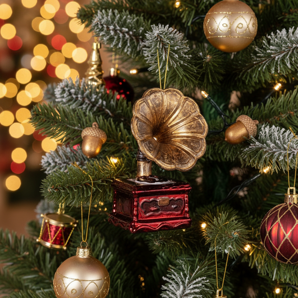 Vintage Gramophone Christmas Bauble