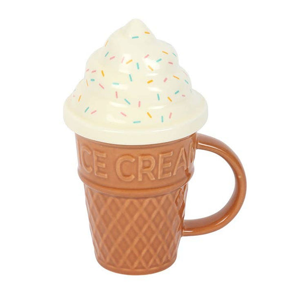 Ice Cream Cone Shaped Mug with Lid