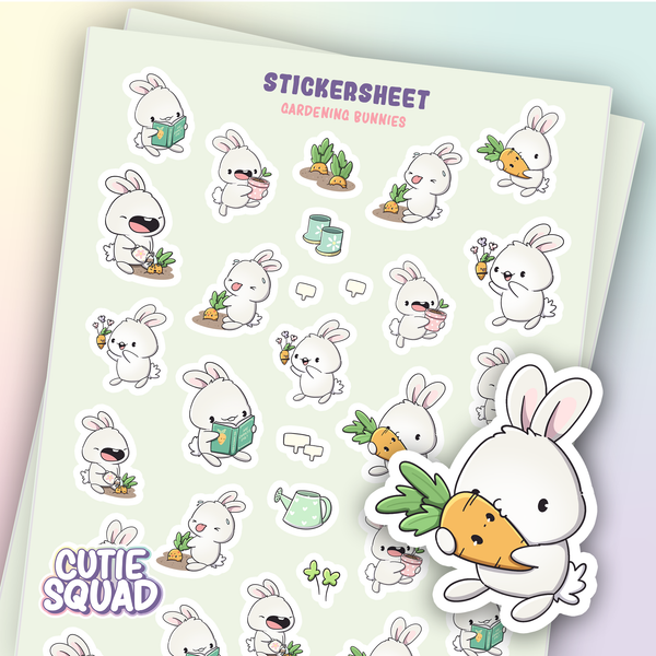 Gardening Rabbits Sticker Sheets