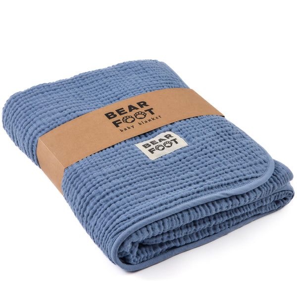 Baby Muslin Fleece Blanket Fluffy Soft - Blue