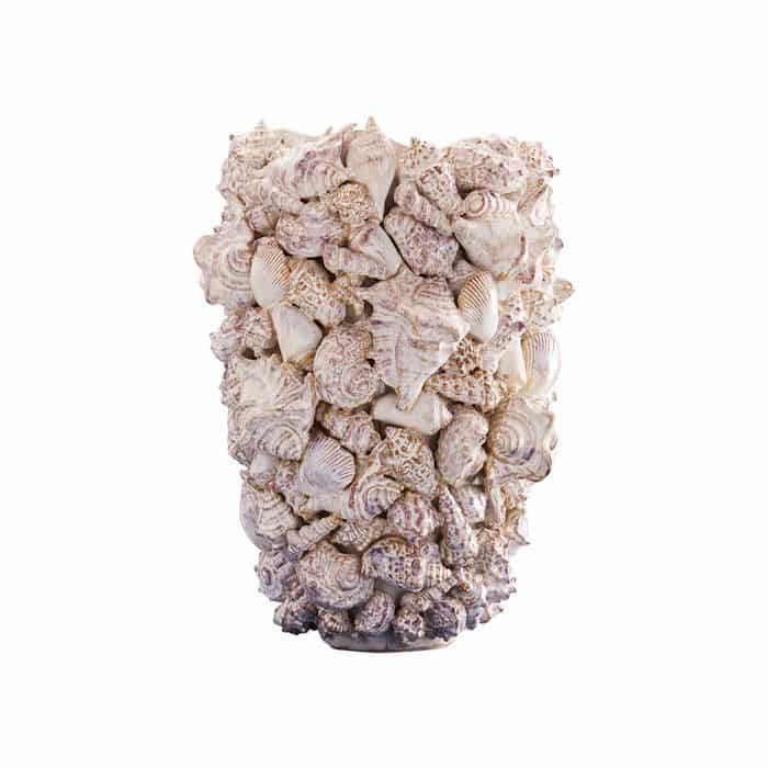 Seashell Vase, Natural Stoneware L