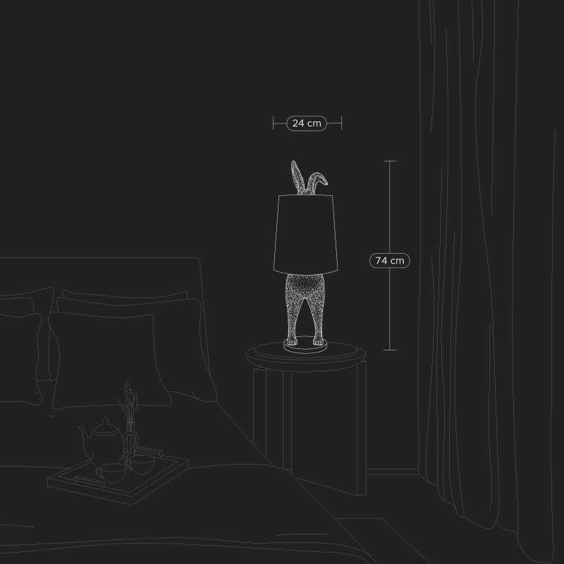 Hiding Bunny® Table Lamp, Gold/Turquoise