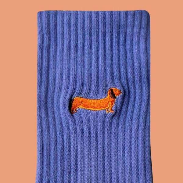 Dachshund Embroidered Socks