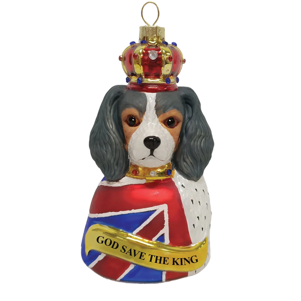 Christmas ornament Cavalier King Charles “God Save the King”