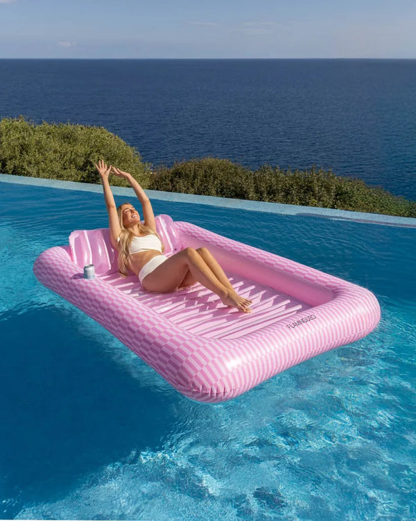 Pink Portofino tanning pool float