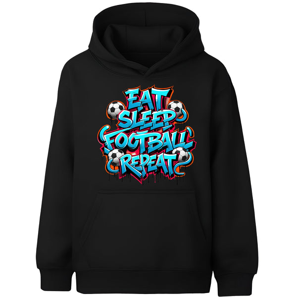 Fringoo Gamer Hoodie Black for Boys Cotton Rich Soft Hooded Sweatshirt - EatFootball Black