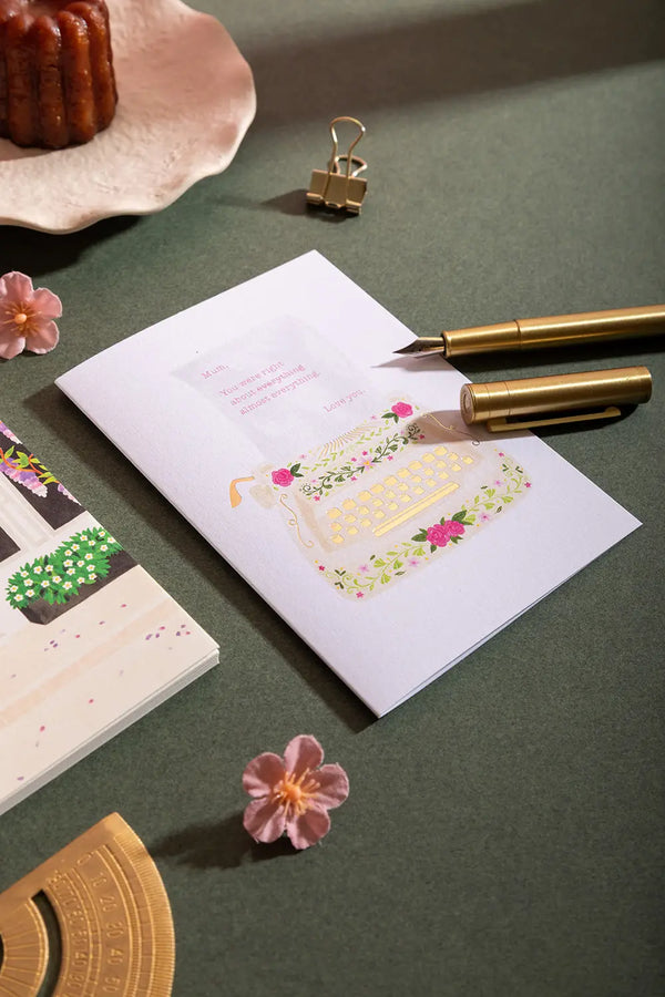 Love you mum typewriter - Greeting card