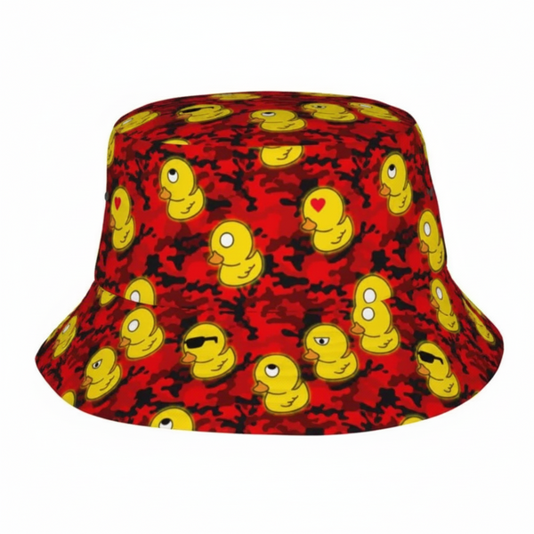 Red Camo Duck Bucket Hat