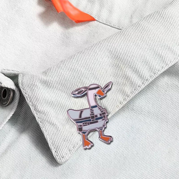 White Duck Soldier Pin