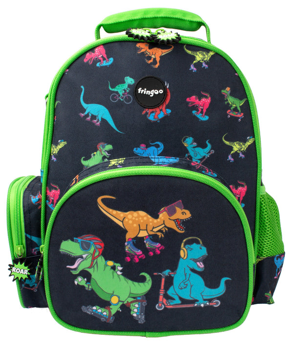 Kids School Backpack - Skater Dinosaurs