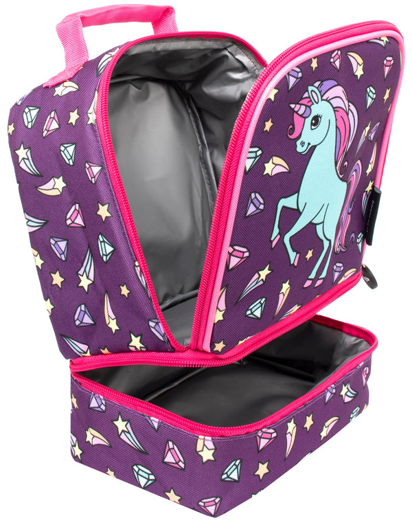 Sac repas à deux compartiments – Diamond licorne